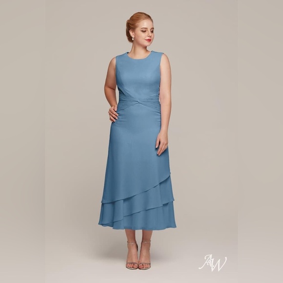 LAVETIR Dresses & Skirts - NWT LAVETIR Dusty Blue Dress Bridal Wedding Bridesmaid Dress Size 14